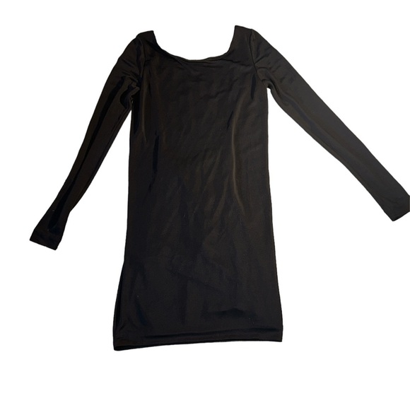 ZARA TRAFALUC BLACK LONG SLEEVE OPEN BACK MINI DRESS SIZE XS EUC - Picture 1 of 3